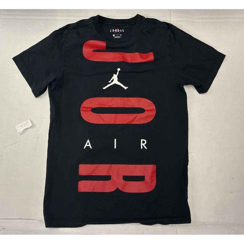 Jordan Air Jumpman‎ Mens Graphic T-Shirt Black Red White Cotton Small